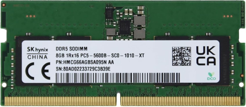 

Модуль памяти SODIMM DDR5 8GB Hynix original HMCG66AGBSA095N 5600MHz CL46 1.1V, HMCG66AGBSA095N