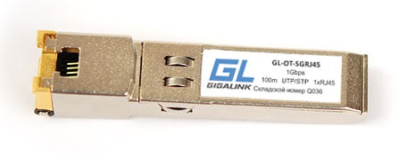

Модуль SFP GIGALINK GL-OT-SGRJ45 1Гбит/c, UTP, RJ45, до 100 м (GL-712), GL-OT-SGRJ45