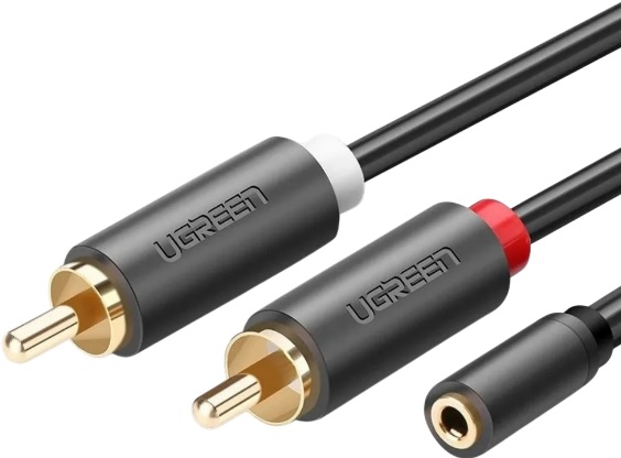 

Кабель UGREEN AV102 10561_ 3.5mm Female to 2 RCA Male Audio Cable. длина: 0,25м. цвет: серый, AV102