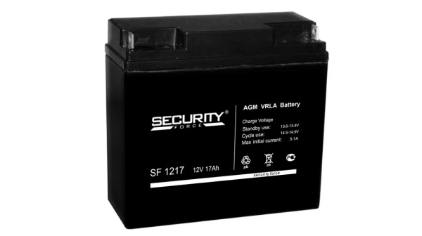 

Аккумулятор Security Force 12 В, 17 Ач SF 1217 герметичный свинцово-кислотный, 12 В, 17 Ач