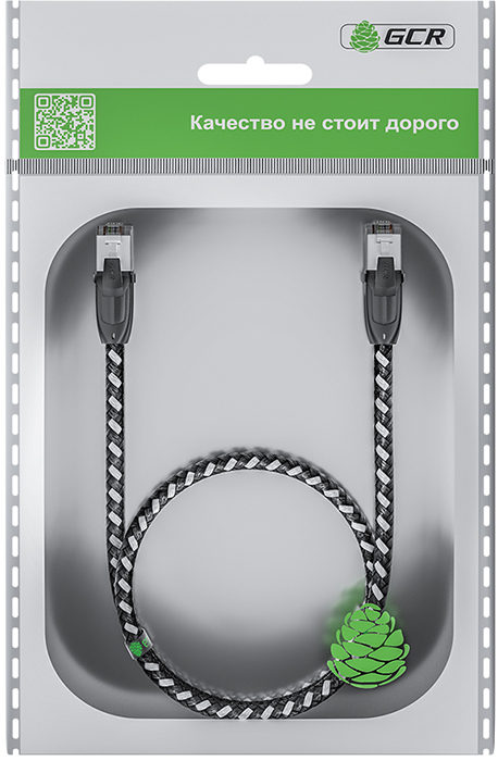 

Кабель патч-корд U/UTP 6 кат. 5м GCR GCR-52779 прямой, медь, OD 5.30mm, STRONG черно-белый нейлон, ethernet high speed 10 Гбит/с, T568B, GCR-52779