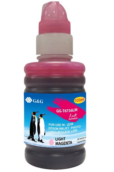 

Чернила G&G GG-T6736LM пурпурный (100мл) для Epson L800, L805, L810, L850, GG-T6736LM