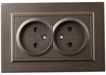 фото Розетка двухместная без заземления в сборе IEK BR-R23-10-K45-F в Ростове-на-Дону