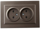 фото Розетка двухместная без заземления в сборе IEK BR-R23-10-K45-F в Санкт-Петербургe