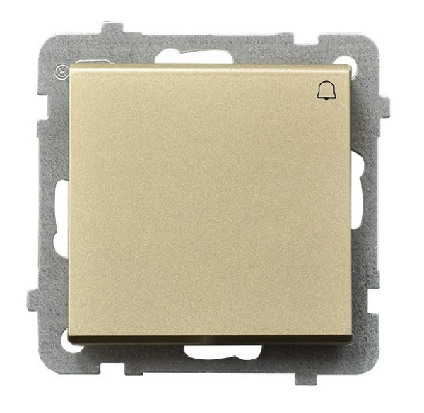 

Выключатель Ospel LP-6R/m/39 самовозвратный "звонок", 10AX, 250V, 2200W, IP-20, клеммы безвинтовые, шампанский золотой, LP-6R/m/39