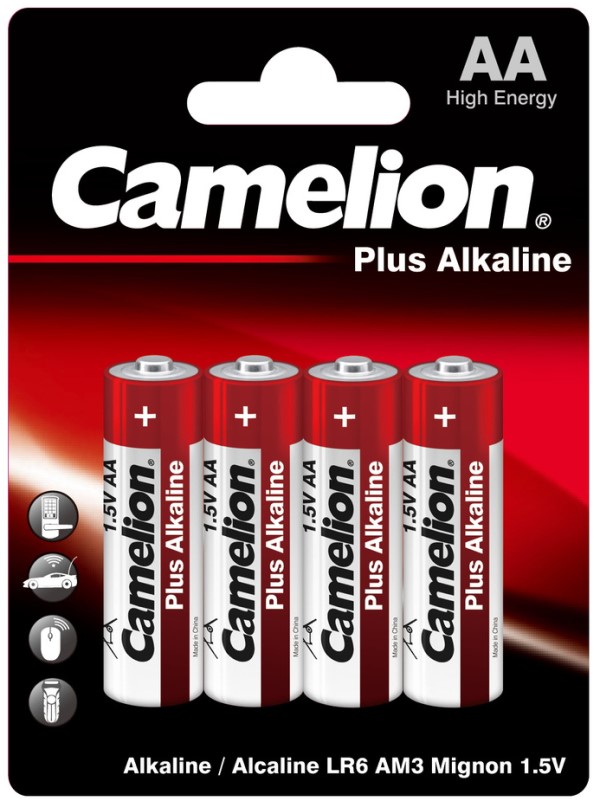 

Батарейка Camelion LR6-BP4 Alkaline LR6/AA, 1,5 В, 2700 мА.ч, 4 шт в упаковке, LR6-BP4