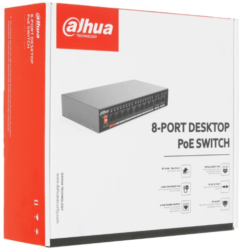 фото Коммутатор PoE Dahua DH-PFS3010-8ET-96 (УЦЕНЕННЫЙ) в Уфе