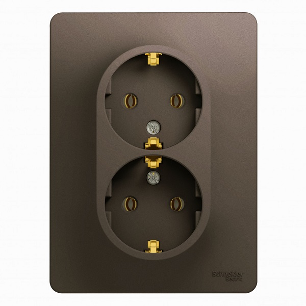 

Розетка Schneider Electric GSL000824 2-ая с/з, 16А (в сборе) шоколад, GSL000824