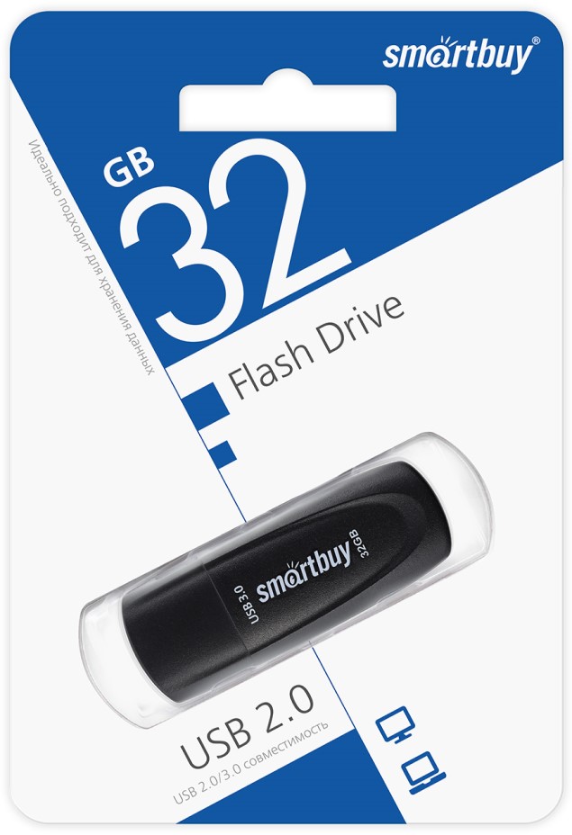 

Накопитель USB 3.1 32GB SmartBuy SB032GB3SCK Scout чёрный, SB032GB3SCK