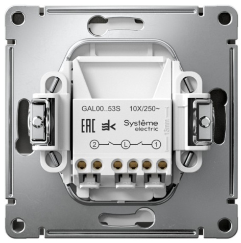 фото Выключатель двухклавишный с подсветкой  Systeme Electric GAL001453S в Омске