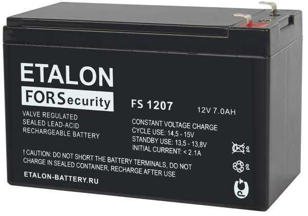 Изображение товара Аккумулятор ETALON FS 1207 стационарный свинцово-кислотный AGM буферный