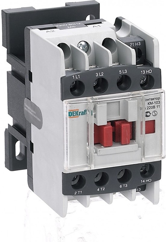 

Контактор DEKraft 22103DEK 9А 220В АС3 1НО+1НЗ КМ-103, 22103DEK