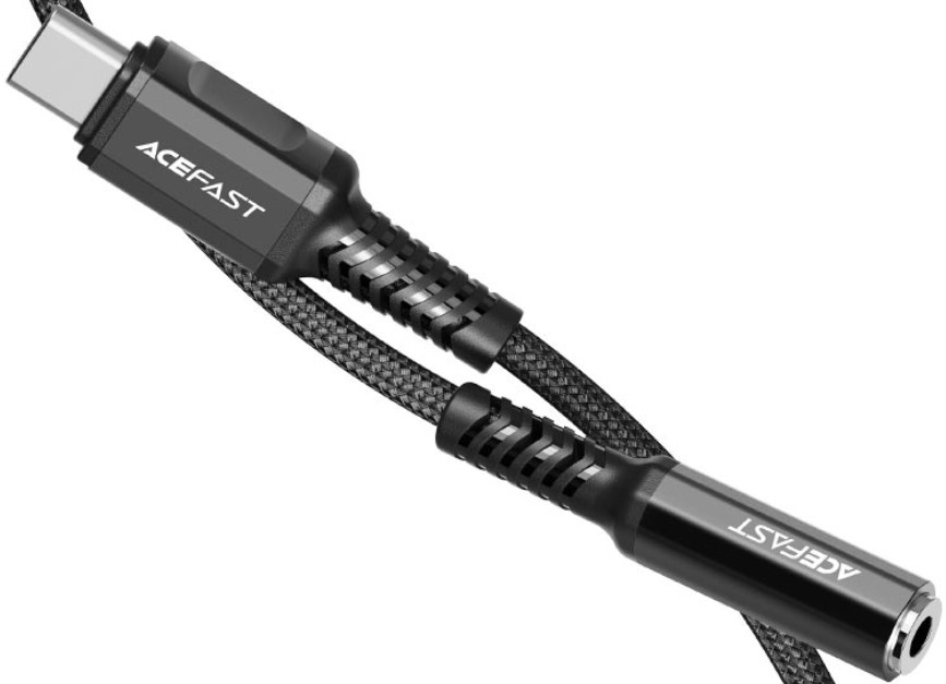 

Кабель ACEFAST C1-07 переходник, USB Type-C/DC3.5, 0.18м, чёрный, C1-07