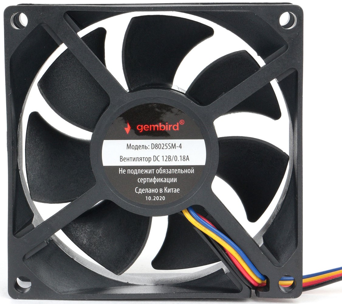 

Вентилятор для корпуса Gembird D8025SM-4 80x80x25mm, 3000rpm, 30.5CFM, 32.35dBA, 4pin, D8025SM-4