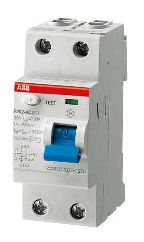 

УЗО ABB 2CSF202001R1250 F202AC 2P 25A 30mA (AC), 2CSF202001R1250