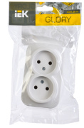 фото Розетка двухместная без заземления  IEK ERH20-K01-10