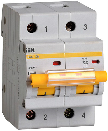 Изображение товара Автоматический выключатель IEK MVA40-2-100-C 2P 100А IP20