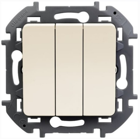 Изображение товара Выключатель Legrand 673641 Inspiria встраиваемый 3-клавиши белый