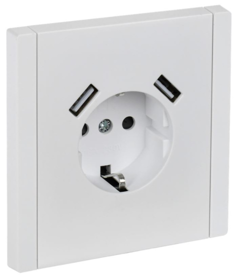 фото Розетка с заземлением с 2 USB  IEK FP-R14-16-U21-D31-K01 в Волгограде