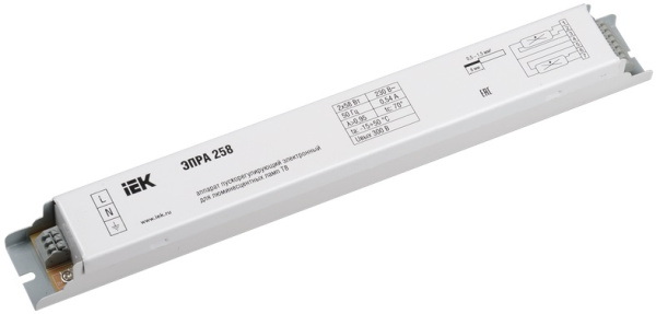 Изображение товара Электронный трансформатор для люминесцентных ламп IEK LLV258D