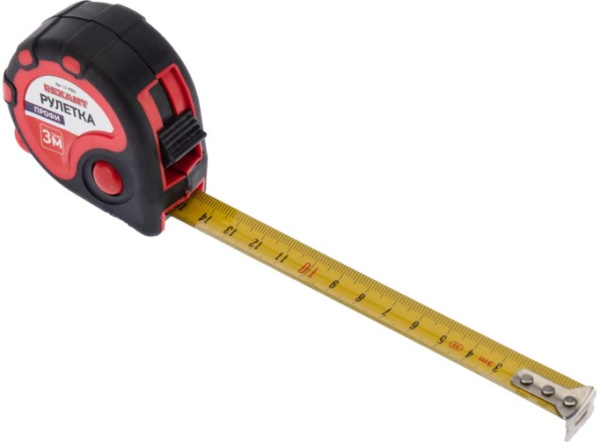 Изображение товара Рулетка Rexant 12-9004 строительная 3 метра с обрезиненным корпусом и поясным креплением