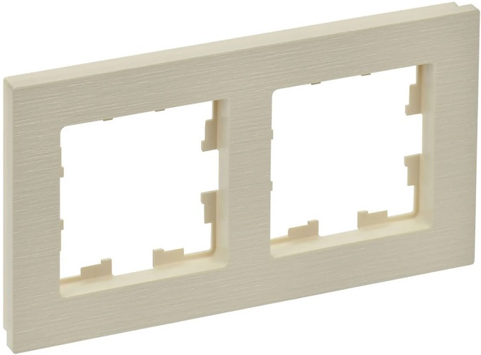 

Рамка двойная IEK BR-M22-51-K10 BRITE РУ-2-Бр Бежевый рифленый, BR-M22-51-K10