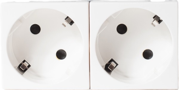 

Розетка SPL 200003 электрическая с заземляющим контактом двойная под углом 45гр (белый), 200003