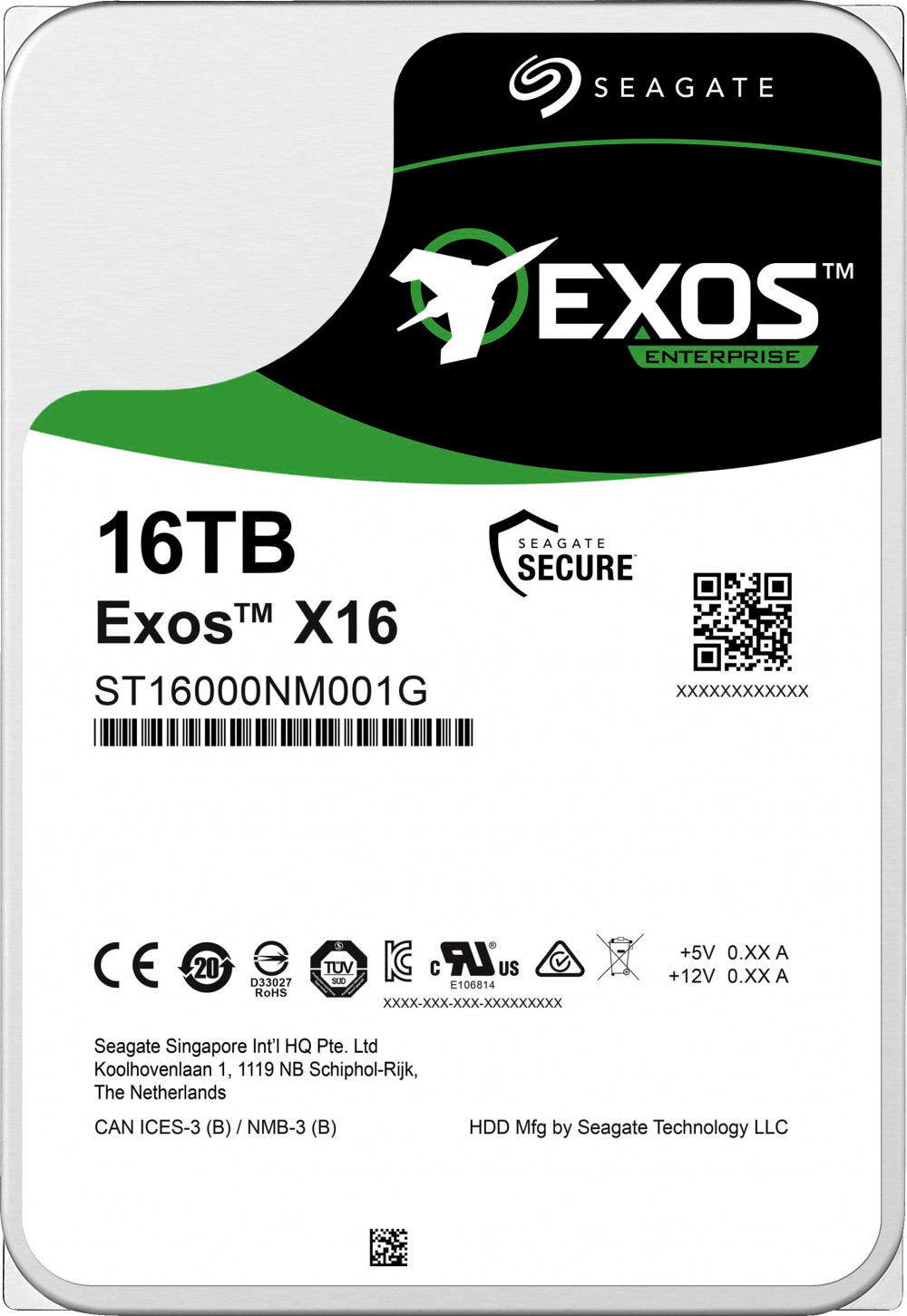 

Жесткий диск 16TB SATA 6Gb/s Seagate ST16000NM001G Exos X16 7200 rpm 256MB, ST16000NM001G