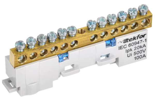 Изображение товара Шина ноль IEK TF-NN10-12-KL-K07 для электрических сборок и монтажа