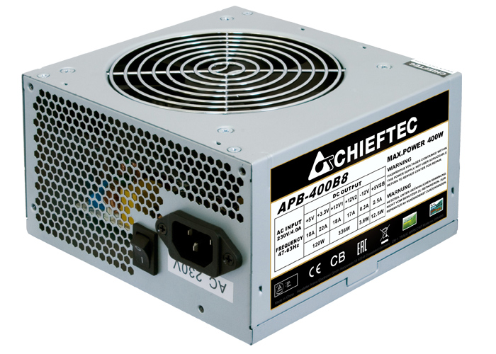 

Блок питания ATX Chieftec APB-400B8 Value, 400W, Active PFC, 120mm fan, OEM, APB-400B8