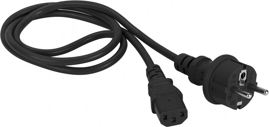 

Кабель питания Lanmaster LAN-PP13/SH-3.0-BK Schuko-C13 3х0.75 220V 10A 3m, LAN-PP13/SH-3.0-BK