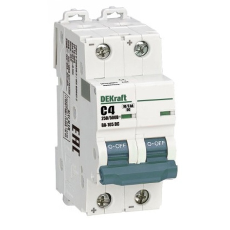 Изображение товара Автоматический выключатель DEKraft 13388DEK модульный защита цепей 4А IP20 DC