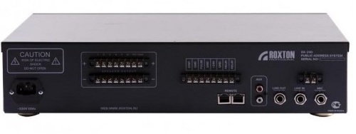

Система Roxton SX-240 оповещения: USB-проигрыватель-тюнер-усилитель 240 Вт, 1 микр./2 лин. входа, 5 зон, SX-240