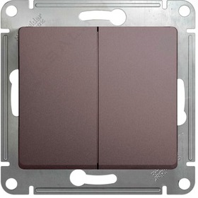 

Переключатель Schneider Electric GSL001265 GLOSSA 2-клавишный сх.6 (платина), GSL001265