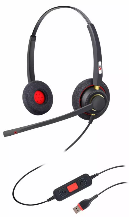 

Гарнитура проводная VoiceXpert VXH-550DM (2 динамика, USB-A, регулировка громкости, Mute, MS), VXH-550DM