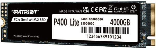 фото Накопитель SSD M.2 2280 Patriot Memory P400 Lite в Перми 4000 ГБ