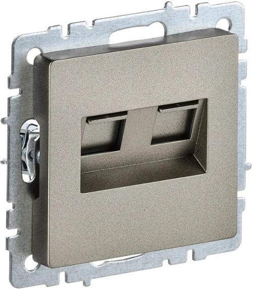 

Розетка компьютерная+телефонная IEK BR-KT20-O-1-K37 BRITE RJ11+RJ45 кат.5E РК/Т12-БрШ Шампань, BR-KT20-O-1-K37