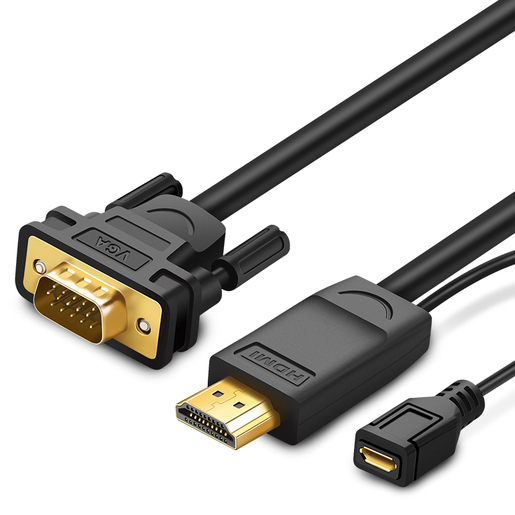 

Кабель интерфейсный HDMI-VGA UGREEN 30449_ 1,5 м, черный, 30449_