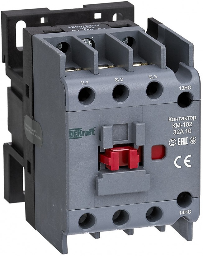 

Контактор DEKraft 21929DEK 32А 400В_АС АС3_ АС4 1НО+1НЗ КМ-102, 21929DEK