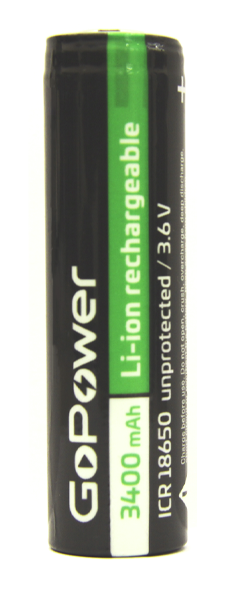 

Аккумулятор GoPower 00-00015349 18650 (Pan. NCR18650B) PC1 3.6V 3400mAh без защиты плос.конт, 00-00015349
