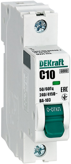 

Автоматический выключатель Schneider Electric 12271DEK 1Р 10А х-ка C ВА-103 6кА, 12271DEK