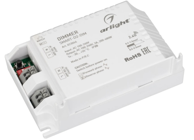 

Диммер Arlight SMART-D2-DIM-SUF 023066 (230V, 2A, TRIAC, 2.4G) IP20 пластик, SMART-D2-DIM-SUF