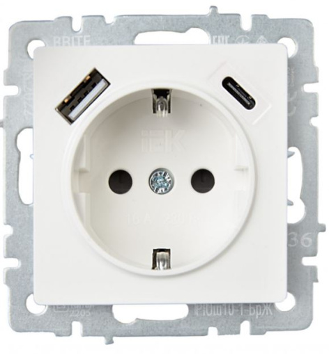 фото Розетка с заземлением  IEK BR-R14-16-U22-018-K36 в Волгограде