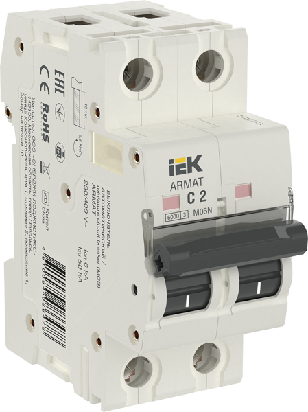 Изображение товара Автоматический выключатель IEK AR-M06N-2-C002 2А IP20