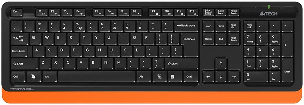 

Клавиатура и мышь Wireless A4Tech FG1010 ORANGE черно-оранжевый, USB, FG1010 ORANGE