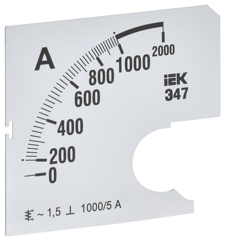 

Шкала сменная IEK IPA10D-SC-1000 для амперметра Э47 1000/5А-1,5 72х72мм, IPA10D-SC-1000