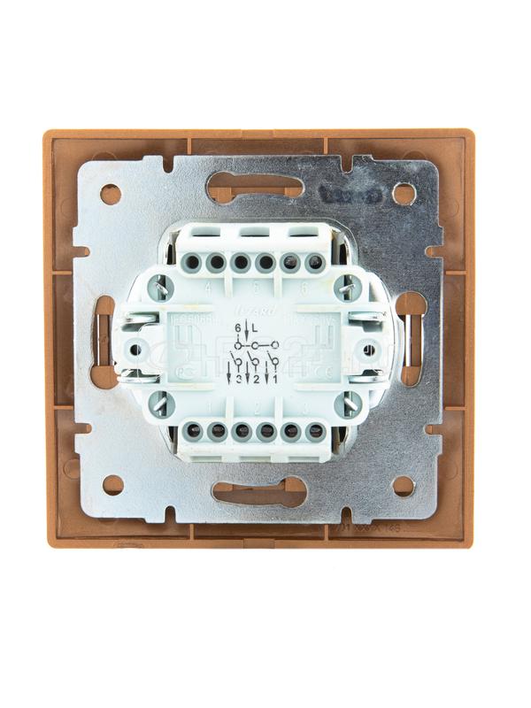 

Выключатель Lezard 701-1313-109 Mira 3-кл. СП 10А IP20 со вставкой зол. метал., 701-1313-109