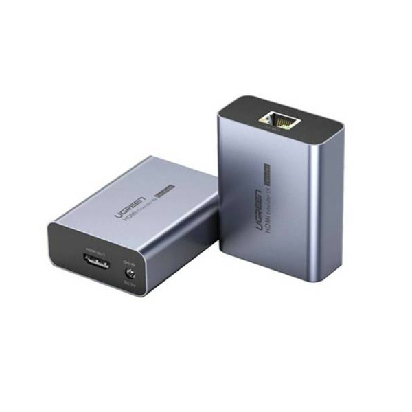 

Удлинитель HDMI UGREEN CM455 20519EU Over Ethernet Extender 1080P 70м EU. Цвет: серый космос, CM455