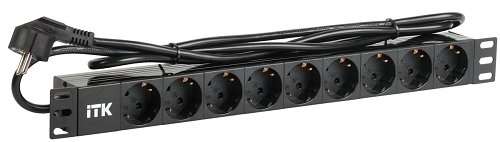 

Блок розеток ITK PH22-9D1-P на 9 розеток DIN49440 (нем. cтанд.) 1U, шнур 2м вилка DIN49441 (нем. станд.), профиль из ПВХ, черный, PH22-9D1-P
