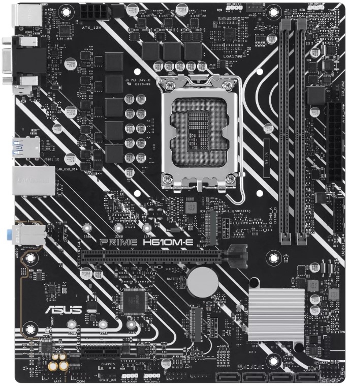

Материнская плата mATX ASUS PRIME H610M-E-CSM (LGA1700, H610, 2*DDR5 (5600), 4*SATA, 2*M.2, 2*PCIE, Glan, VGA, HDMI, DP, 2*USB 3.2, 2*USB 2.0), PRIME H610M-E-CSM